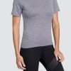 Tennis Tail Activewear Short Sleeve | Ally Top - Frosted Heather - Final Sale