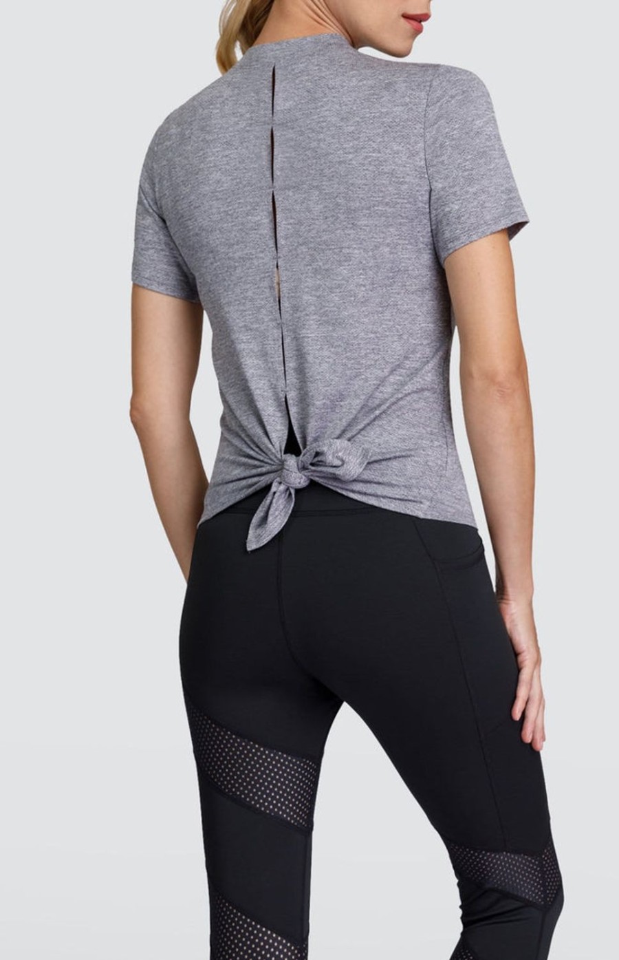 Tennis Tail Activewear Short Sleeve | Ally Top - Frosted Heather - Final Sale