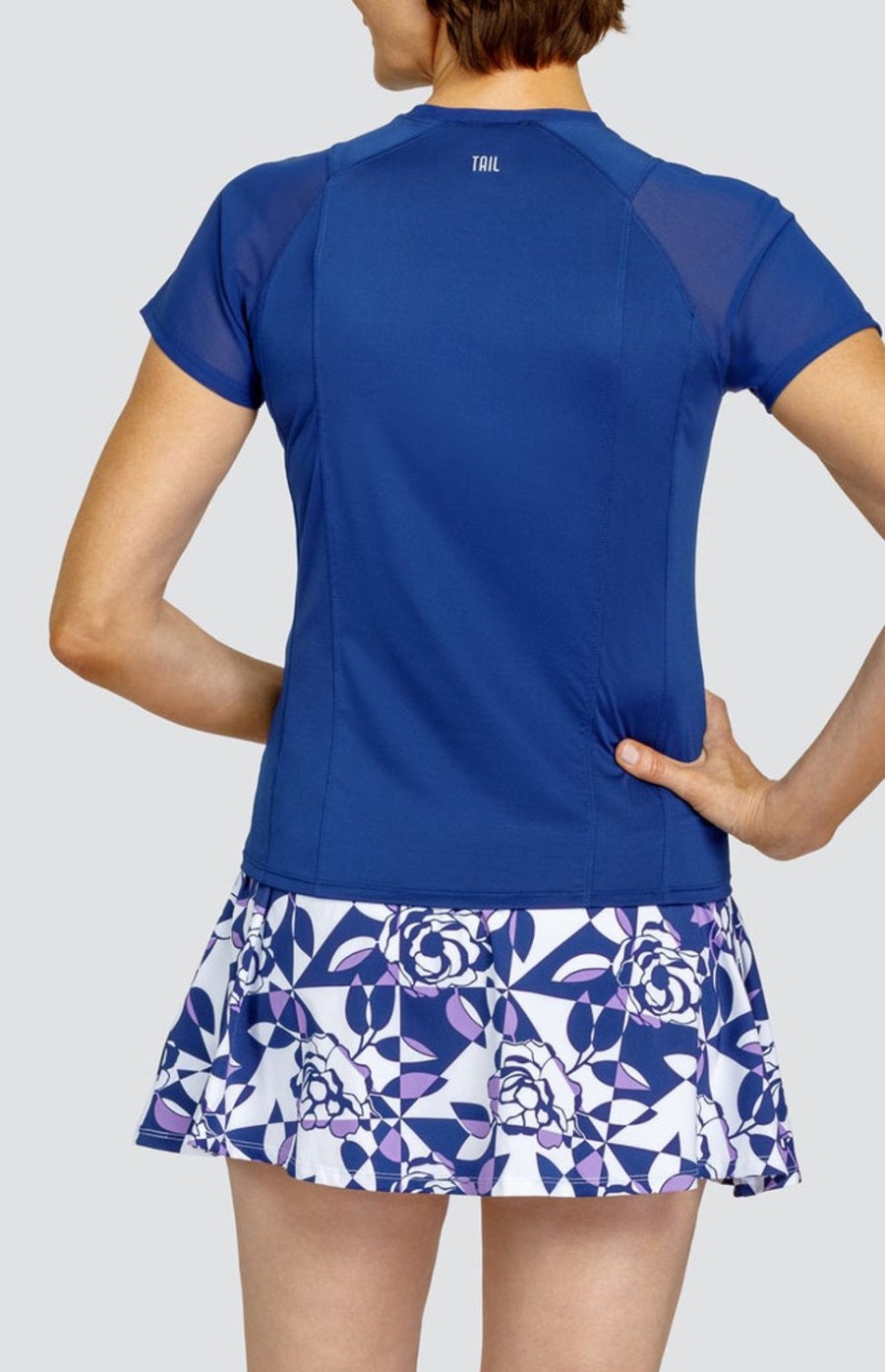 Tennis Tail Activewear Short Sleeve | Ambarlie Top - Blue Depths