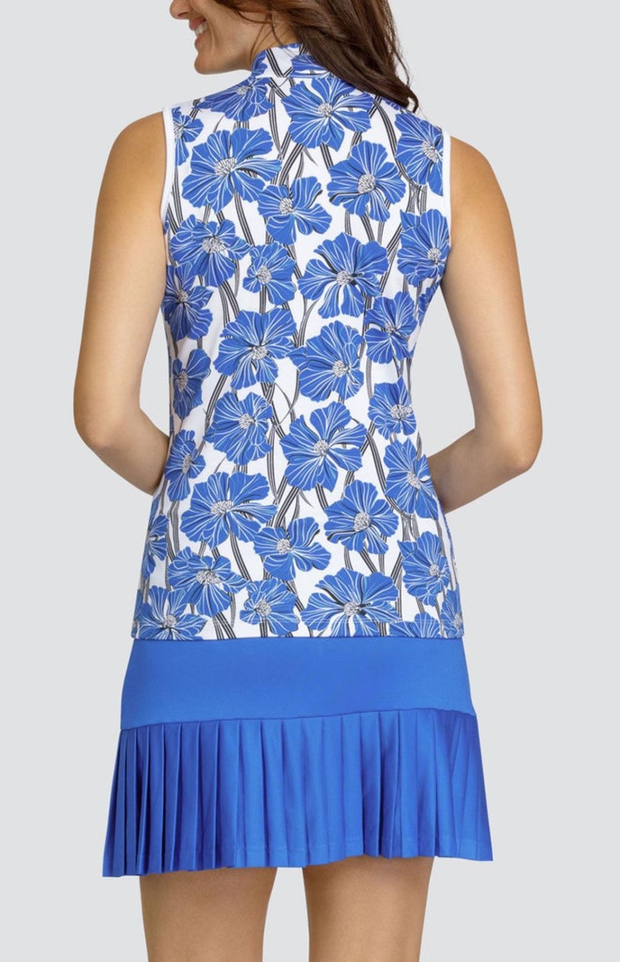 Golf Tail Activewear Sleeveless | Thena Top - Hibiscus Vine