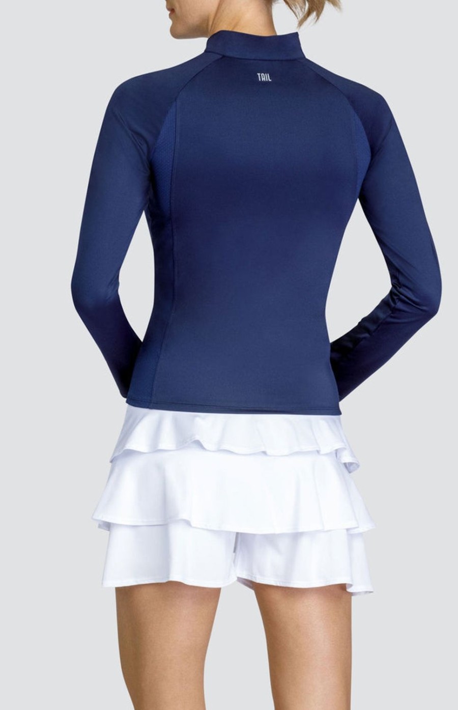 Tennis Tail Activewear Long Sleeve | Imelda Top - Navy Blue