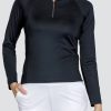 Tennis Tail Activewear Long Sleeve | Imelda Top - Onyx Black