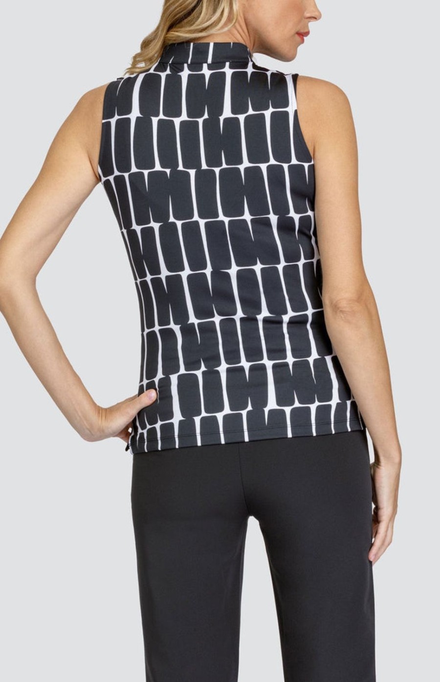 Golf Tail Activewear Sleeveless | Lua Top - Checkered Geo