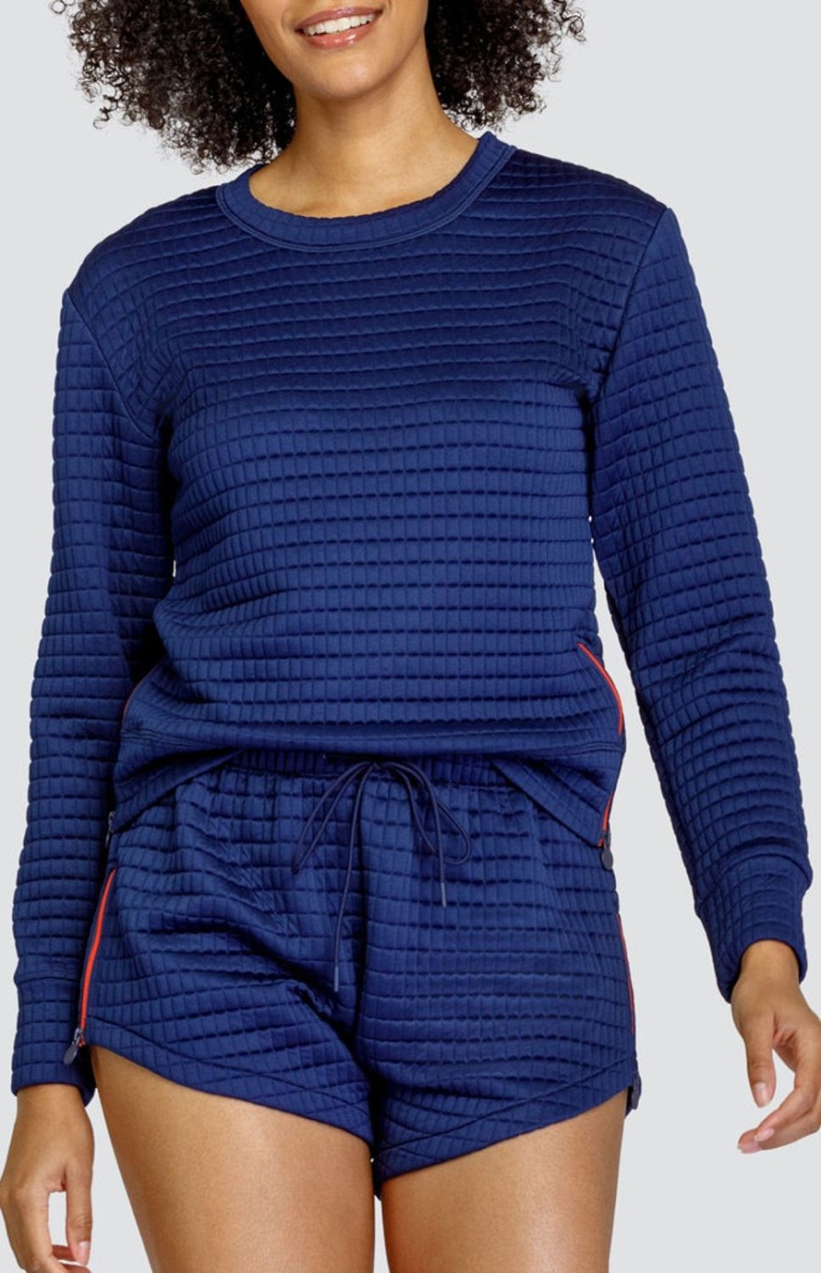 Tennis Tail Activewear Long Sleeve | Campbell Pullover - Navy Blue