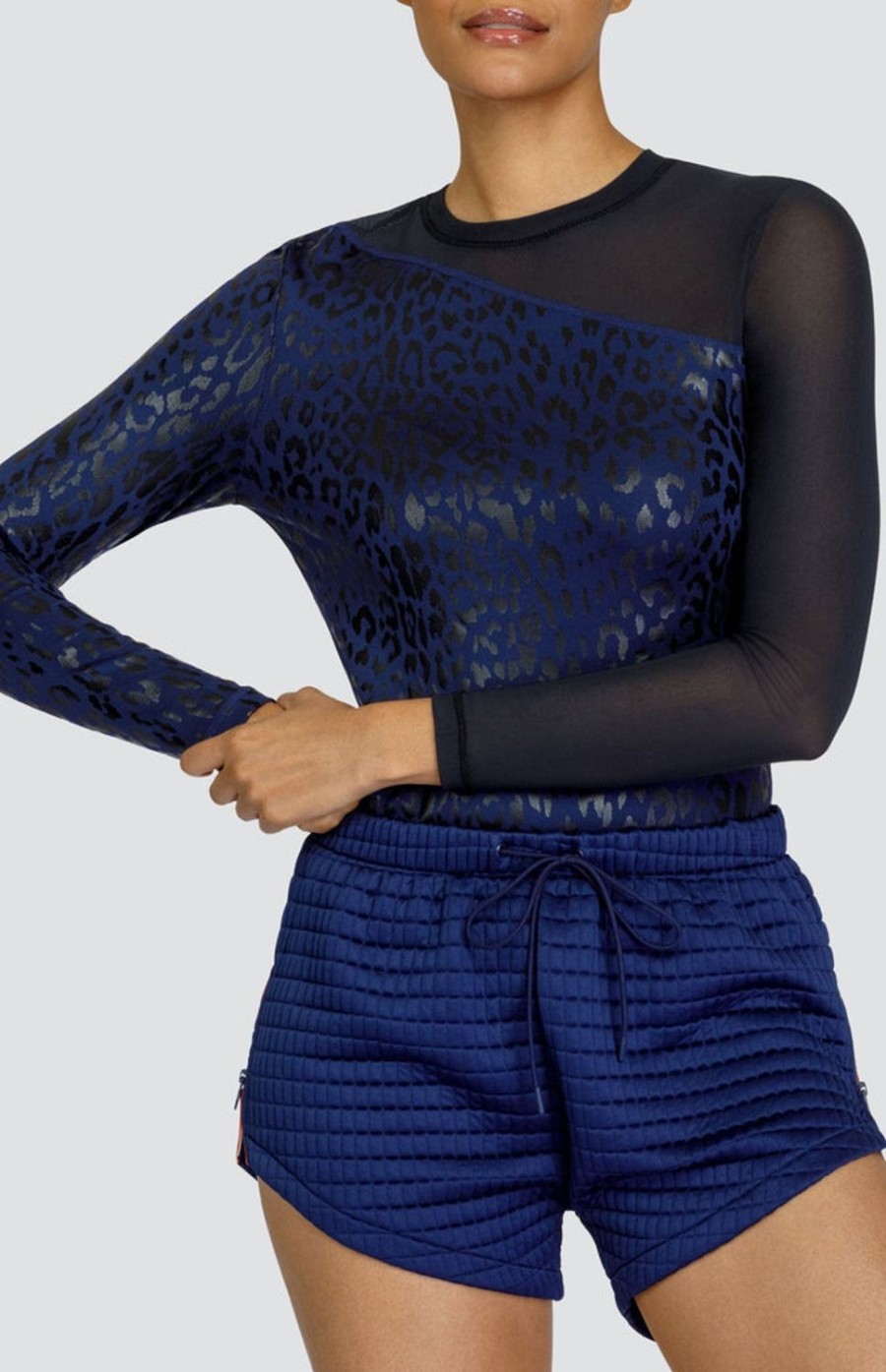 Tennis Tail Activewear Long Sleeve | Carly Top - Leopard Foil