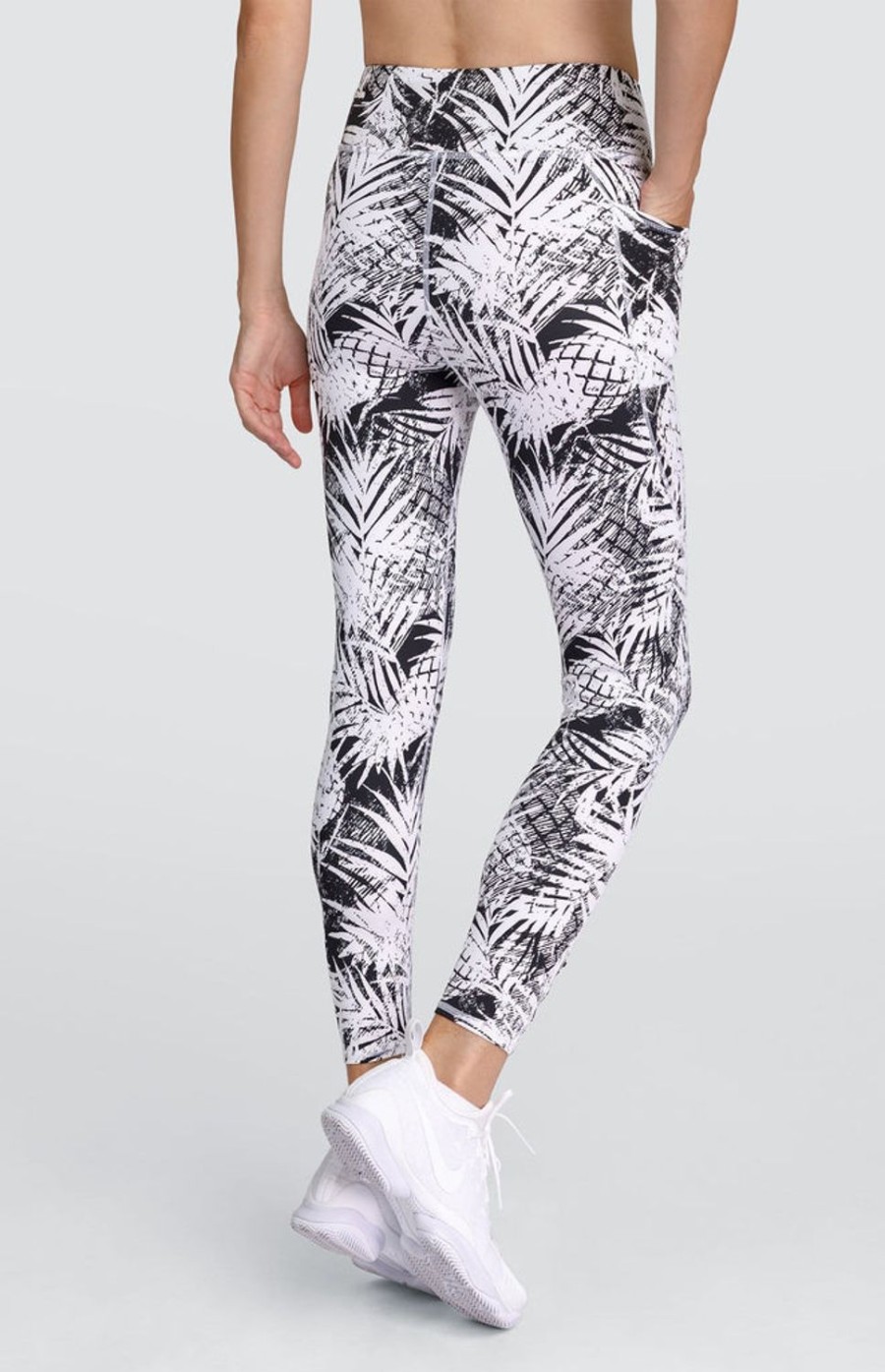 Tennis Tail Activewear Pants And Leggings | Ivory 24" Leggings - Tropical Print Dark - Final Sale