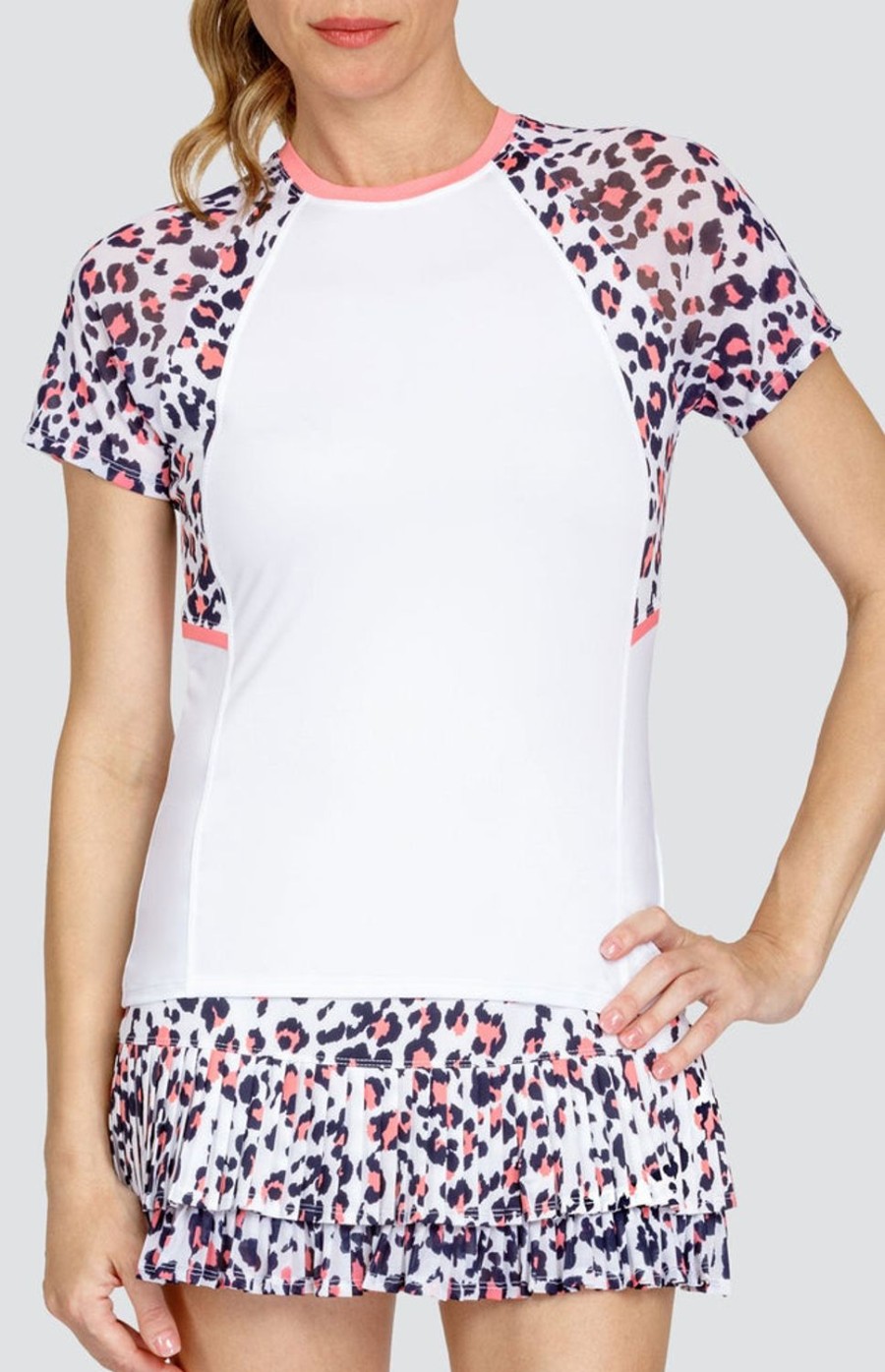 Tennis Tail Activewear Short Sleeve | Odette Top - Chalk White