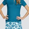 Golf Tail Activewear Short Sleeve | Altai Top - Cerulean