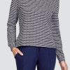 Tennis Tail Activewear Long Sleeve | Viola Top - Chalk/Onyx