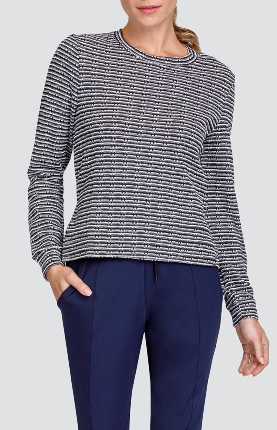 Tennis Tail Activewear Long Sleeve | Viola Top - Chalk/Onyx