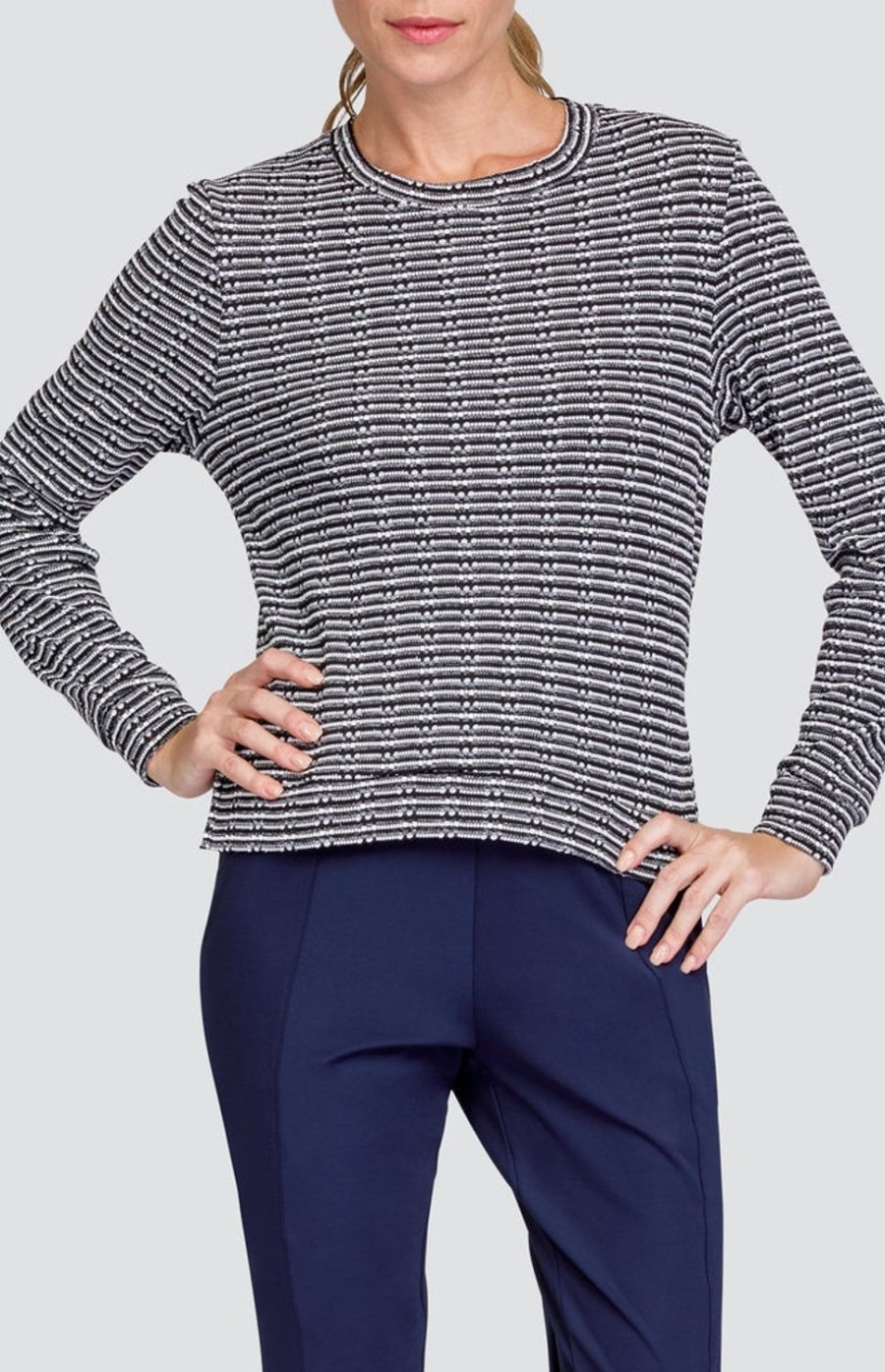 Tennis Tail Activewear Long Sleeve | Viola Top - Chalk/Onyx