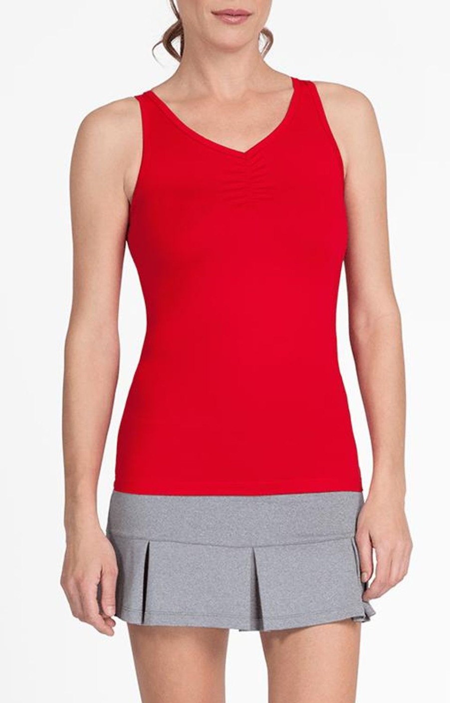 Tennis Tail Activewear Tanks | Julene Red Tank - Final Sale