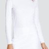 Tennis Tail Activewear Long Sleeve | Cosima Top - Crystal Jacquard