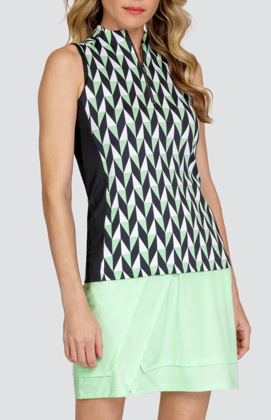 Golf Tail Activewear Sleeveless | Zura Top - Chevron Geo