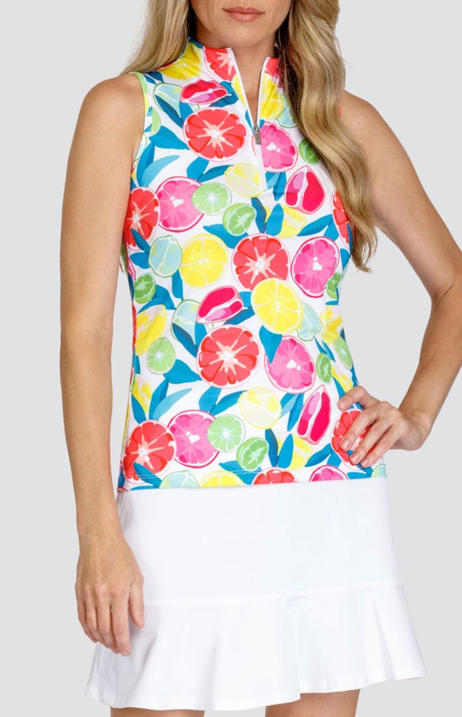 Golf Tail Activewear Sleeveless | Sofia Top - Bright Citrus