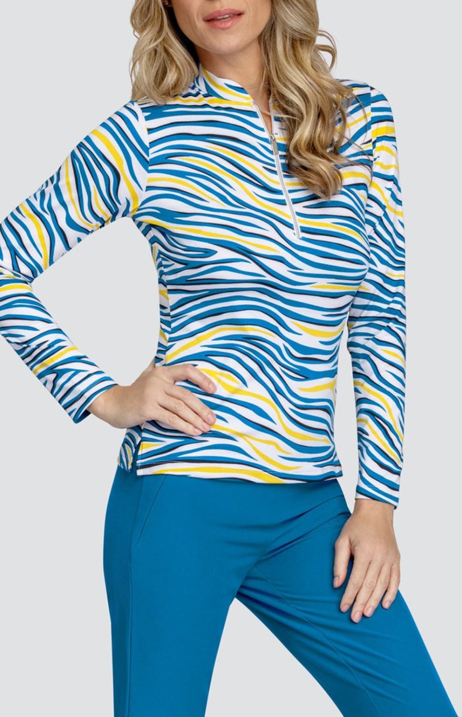 Golf Tail Activewear Long Sleeve | Kit Top - Zebra Trails