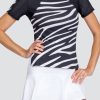 Tennis Tail Activewear Short Sleeve | Katy Top - Wild Zebra