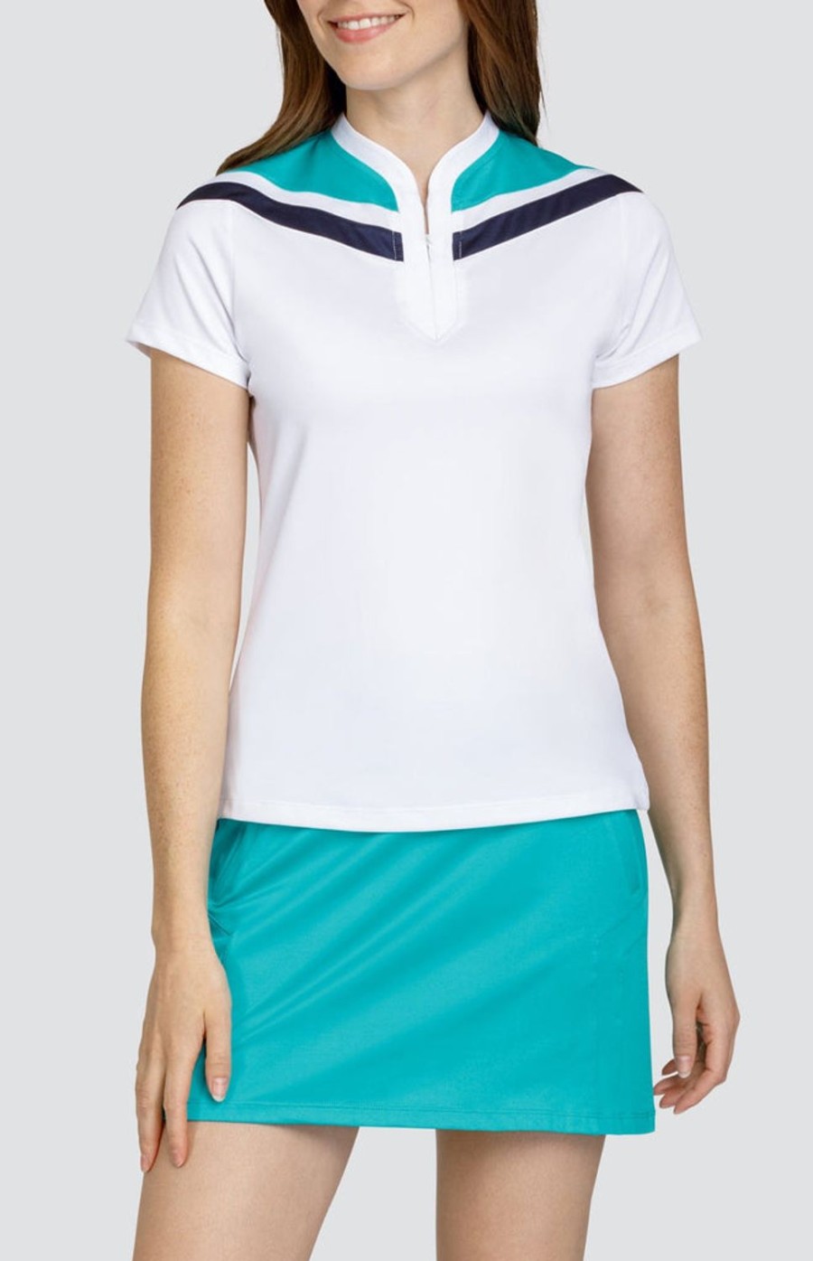 Golf Tail Activewear Short Sleeve | Mirielle Top - Chalk White