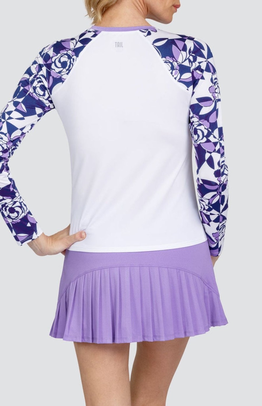 Tennis Tail Activewear Long Sleeve | Kalila Top - Mosaic Blossom