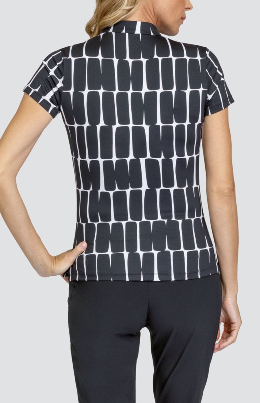 Golf Tail Activewear Short Sleeve | Atha Top - Checkered Geo