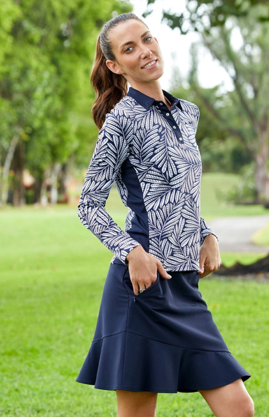 Golf Tail Activewear Long Sleeve | Farrah Top - Victory Wreath