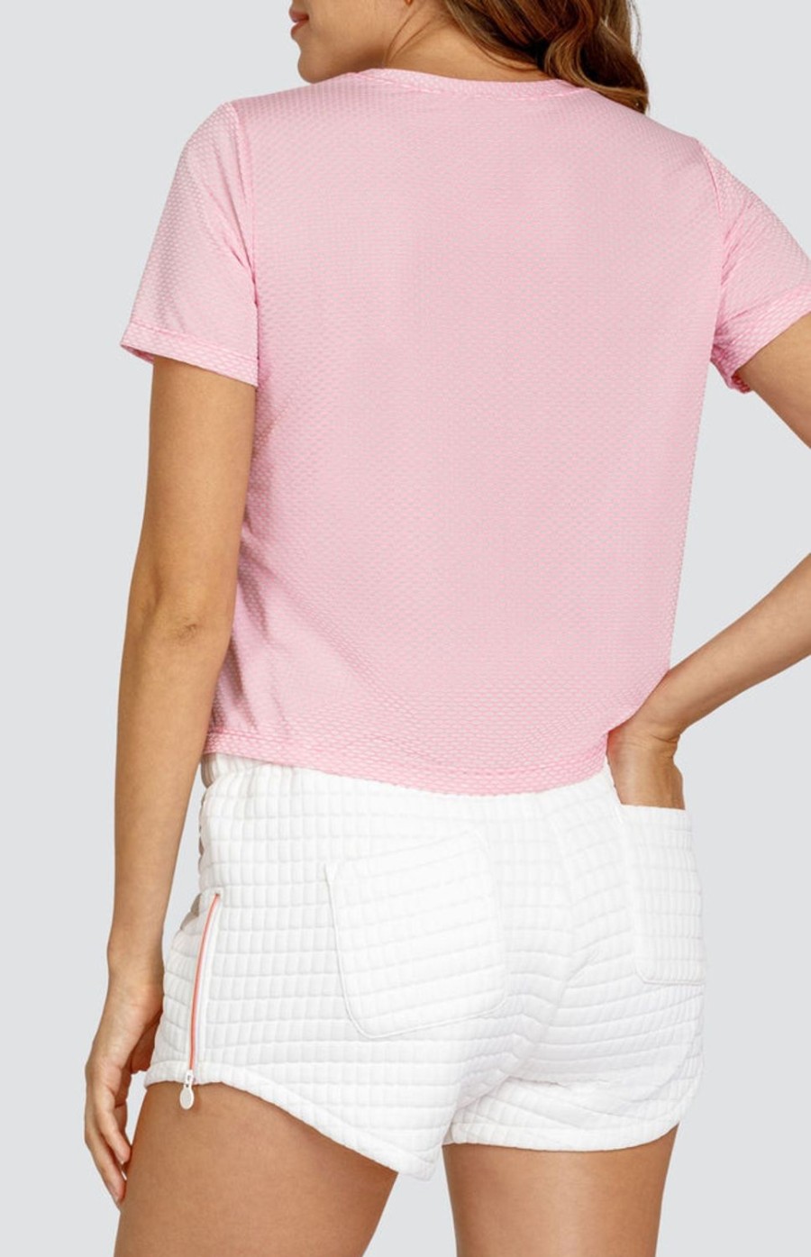 Tennis Tail Activewear Short Sleeve | Ferrara Top - Begonia - Final Sale