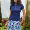 Golf Tail Activewear Short Sleeve | Rumina Top - Navy Blue