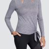 Tennis Tail Activewear Long Sleeve | Julieta Top - Frosted Heather - Final Sale