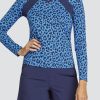 Tennis Tail Activewear Long Sleeve | Prue Top - Ditsy Leopard