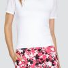 Tennis Tail Activewear Short Sleeve | Geneva Top - White - Final Sale