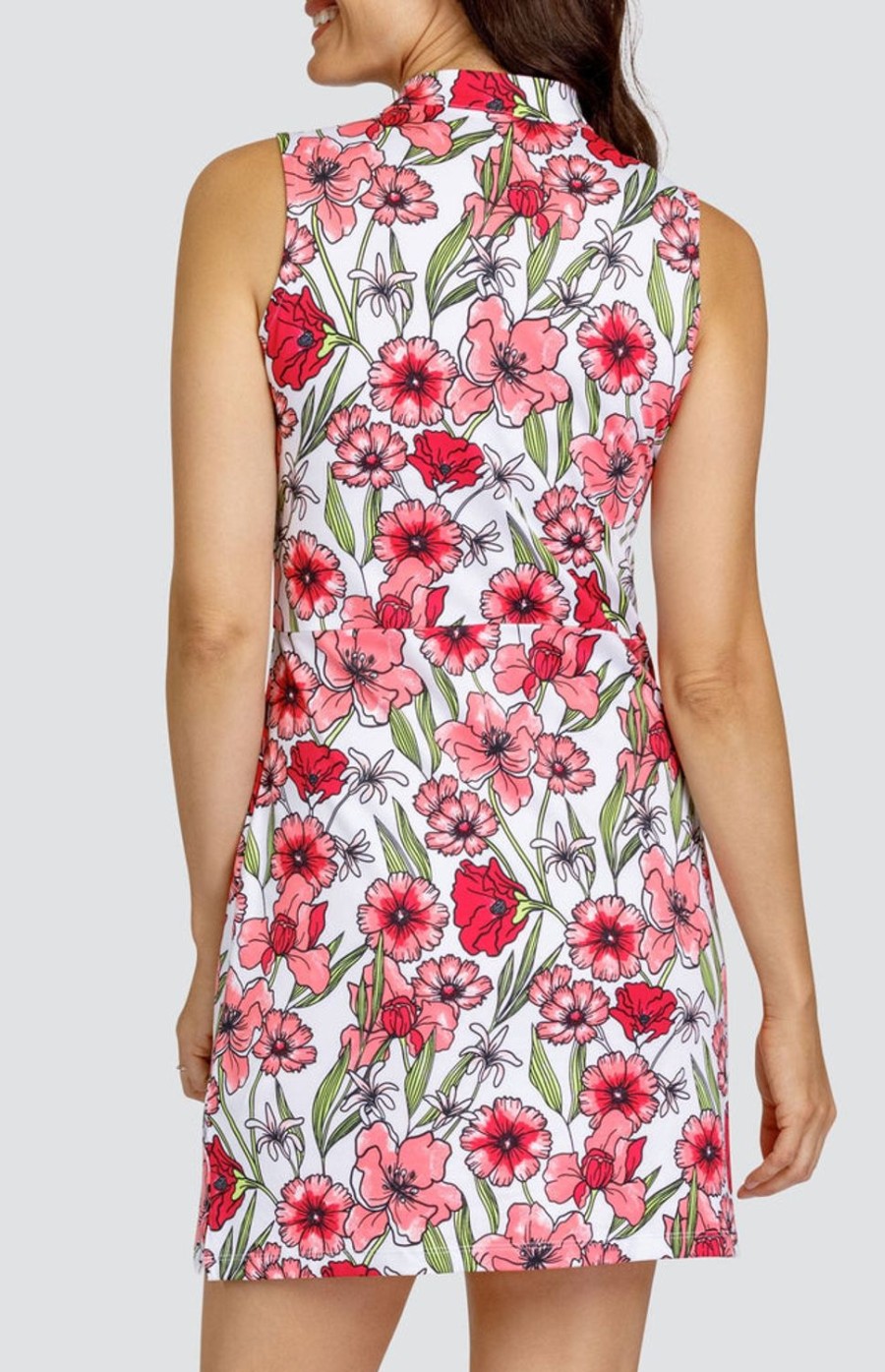 Golf Tail Activewear Sleeveless | Andreina 35" Dress - Strawberry Blossoms