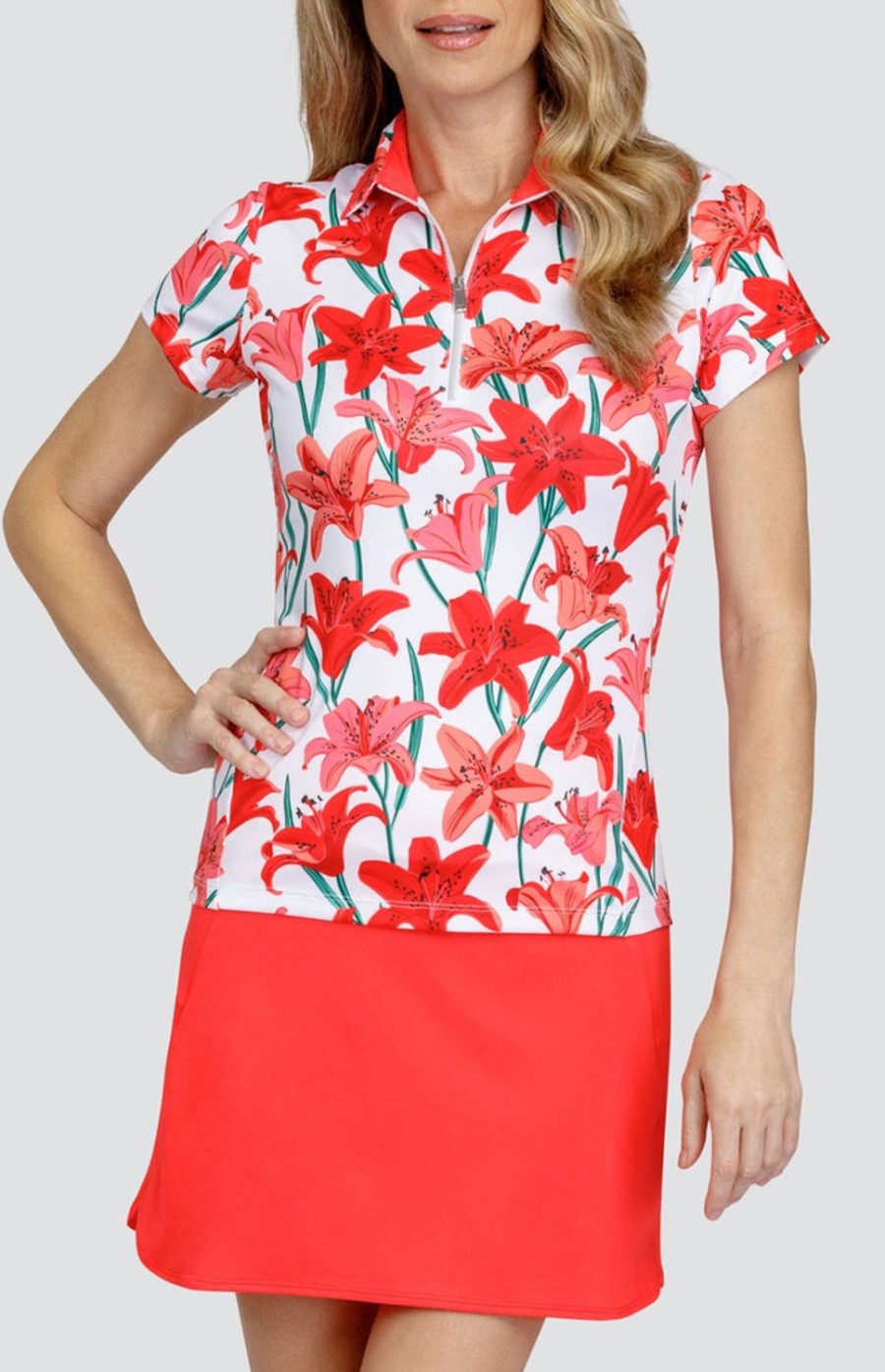 Golf Tail Activewear Short Sleeve | Pau Top - Valencia Lilies