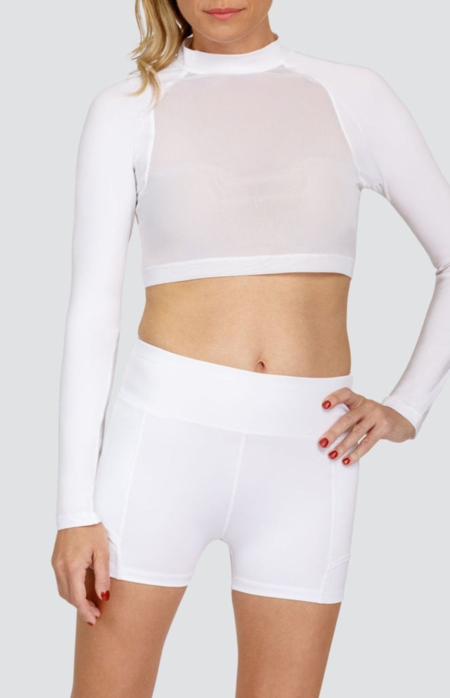 Golf Tail Activewear Long Sleeve | Edie Layering Top - Chalk White